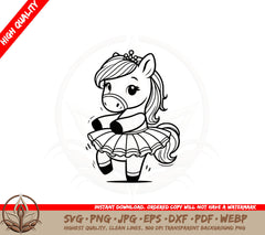 Ballerina Pony SVG PNG JPG AI PDF DXF EPS WebP Digital Download