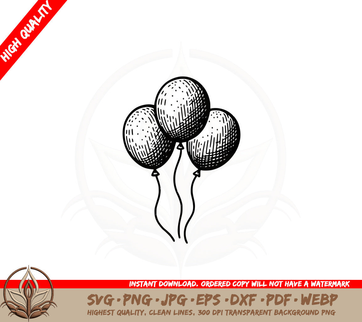 Balloon Trio SVG