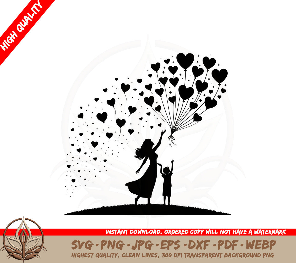 Balloon Wishes SVG Cut File Design Download