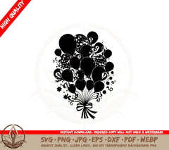 Balloons Bouquet SVG PNG JPG AI PDF DXF EPS and WebP - Digital Download