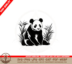 Bamboo Grove Panda SVG Cut File