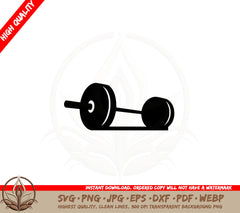 Barbell SVG Cut File Barbell Silhouette Clipart Barbell Vector Graphic for Cricut and Silhouette Barbell Design Download for DIY Crafts Barbell Template for Personal and Commercial Use SVG
