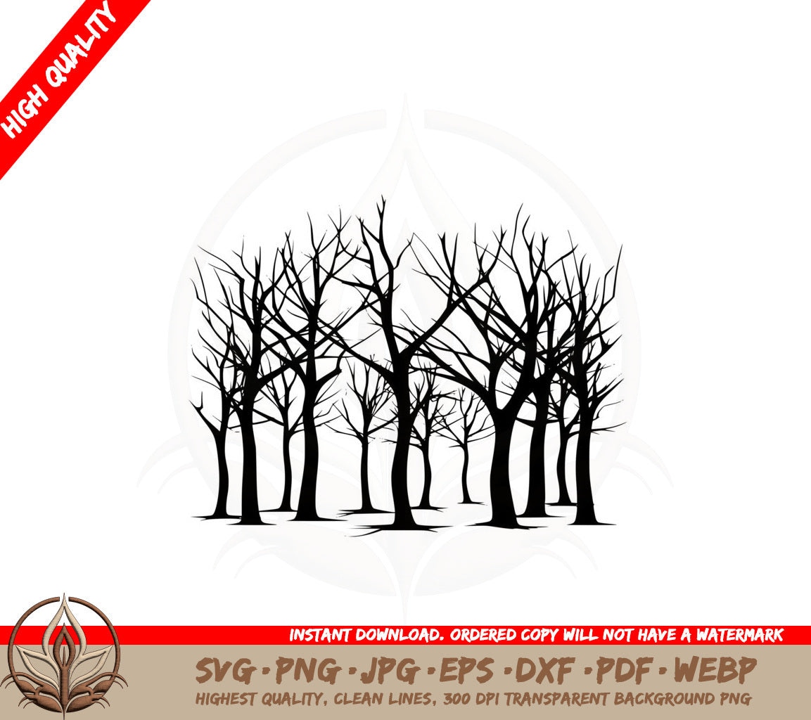 Bare Winter Trees SVG PNG JPG AI PDF DXF EPS and WebP file formats