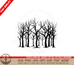 Bare Winter Trees SVG PNG JPG AI PDF DXF EPS and WebP file formats