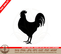 Barnyard Chicken SVG PNG JPG AI PDF DXF EPS and WebP - Digital Download