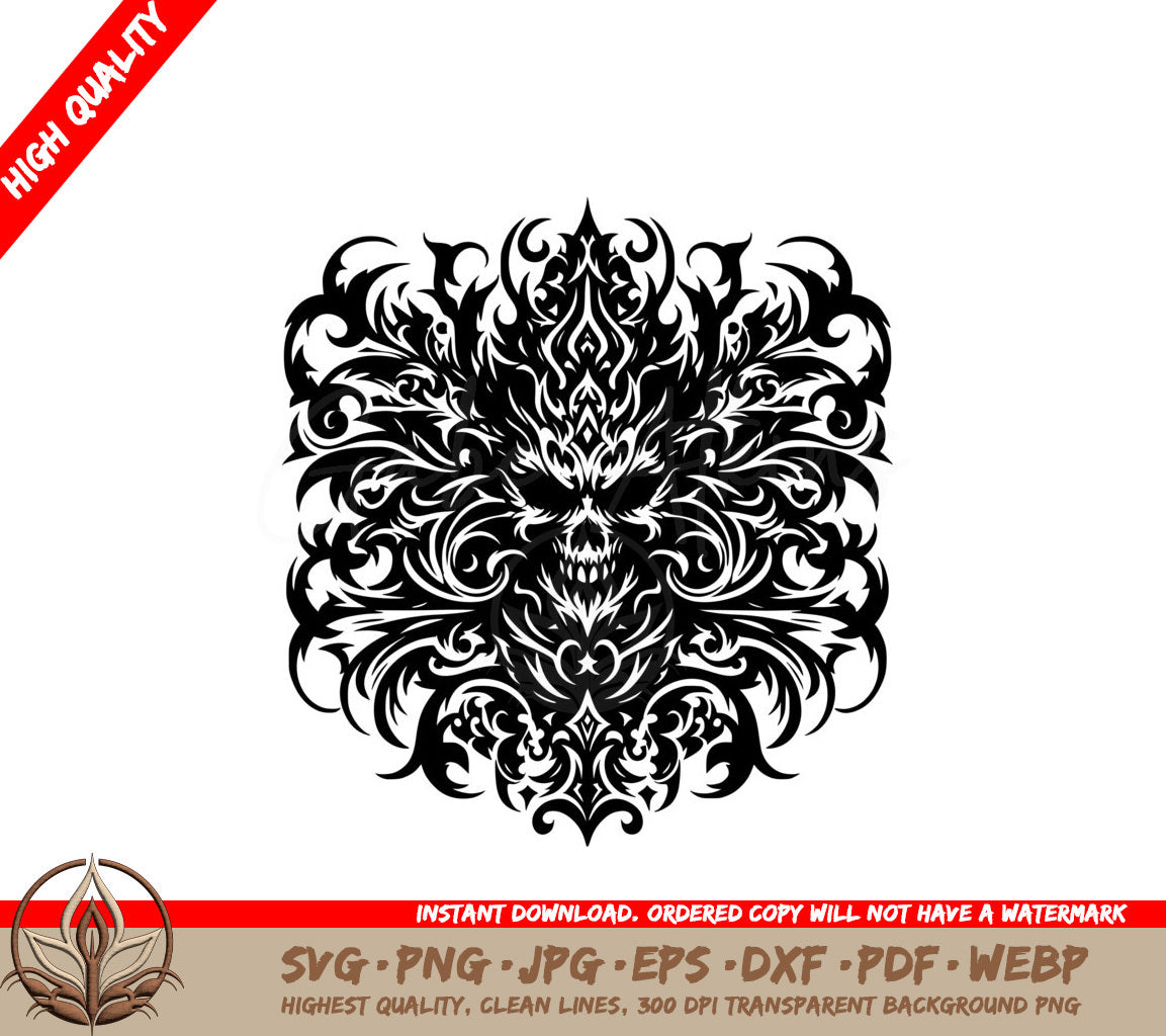 Baroque Skull SVG PNG JPG AI PDF DXF EPS WebP Digital Download