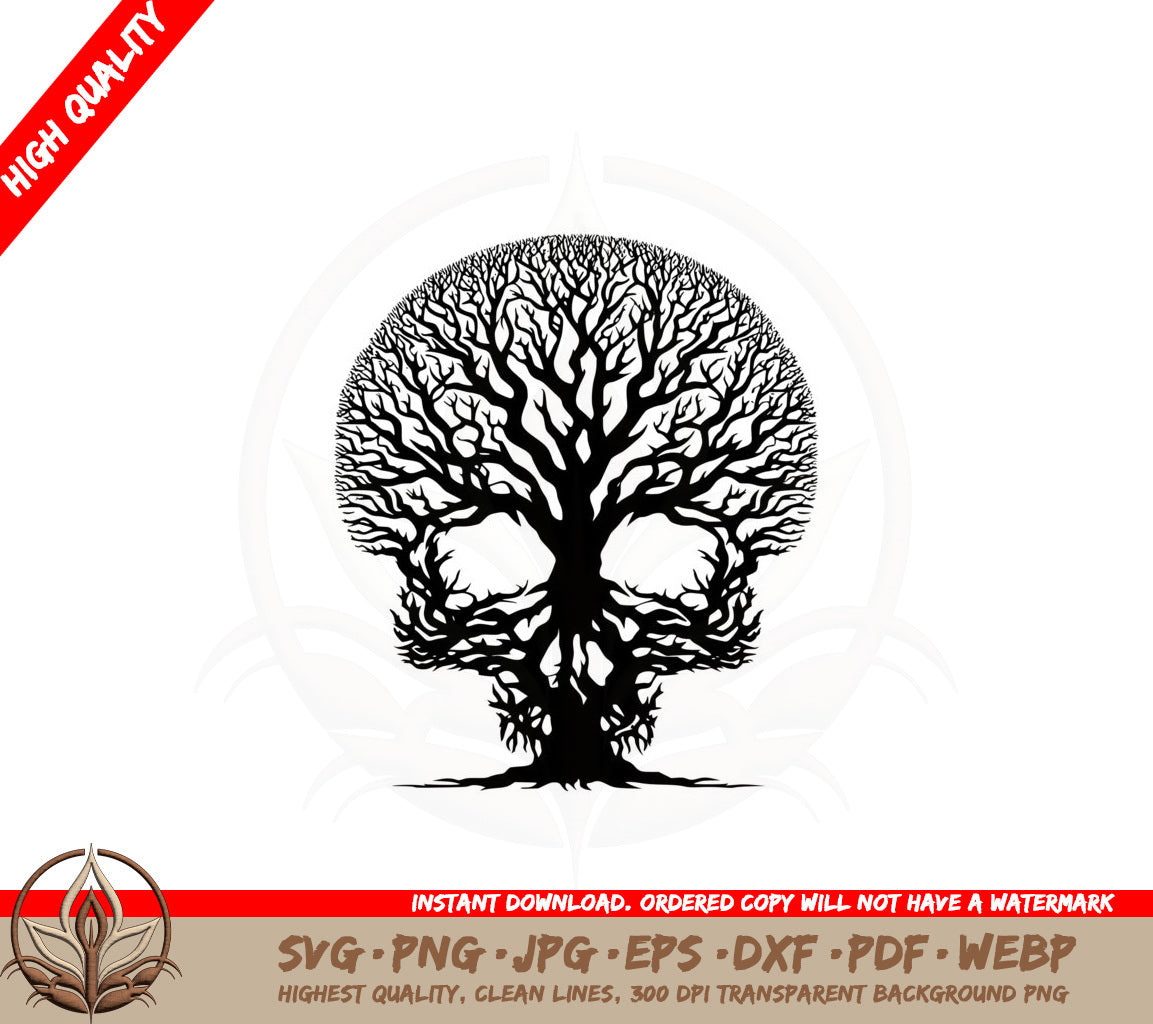 Barren Skull Tree SVG PNG JPG AI PDF DXF EPS and WebP Digital Download