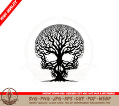 Barren Skull Tree SVG PNG JPG AI PDF DXF EPS and WebP Digital Download