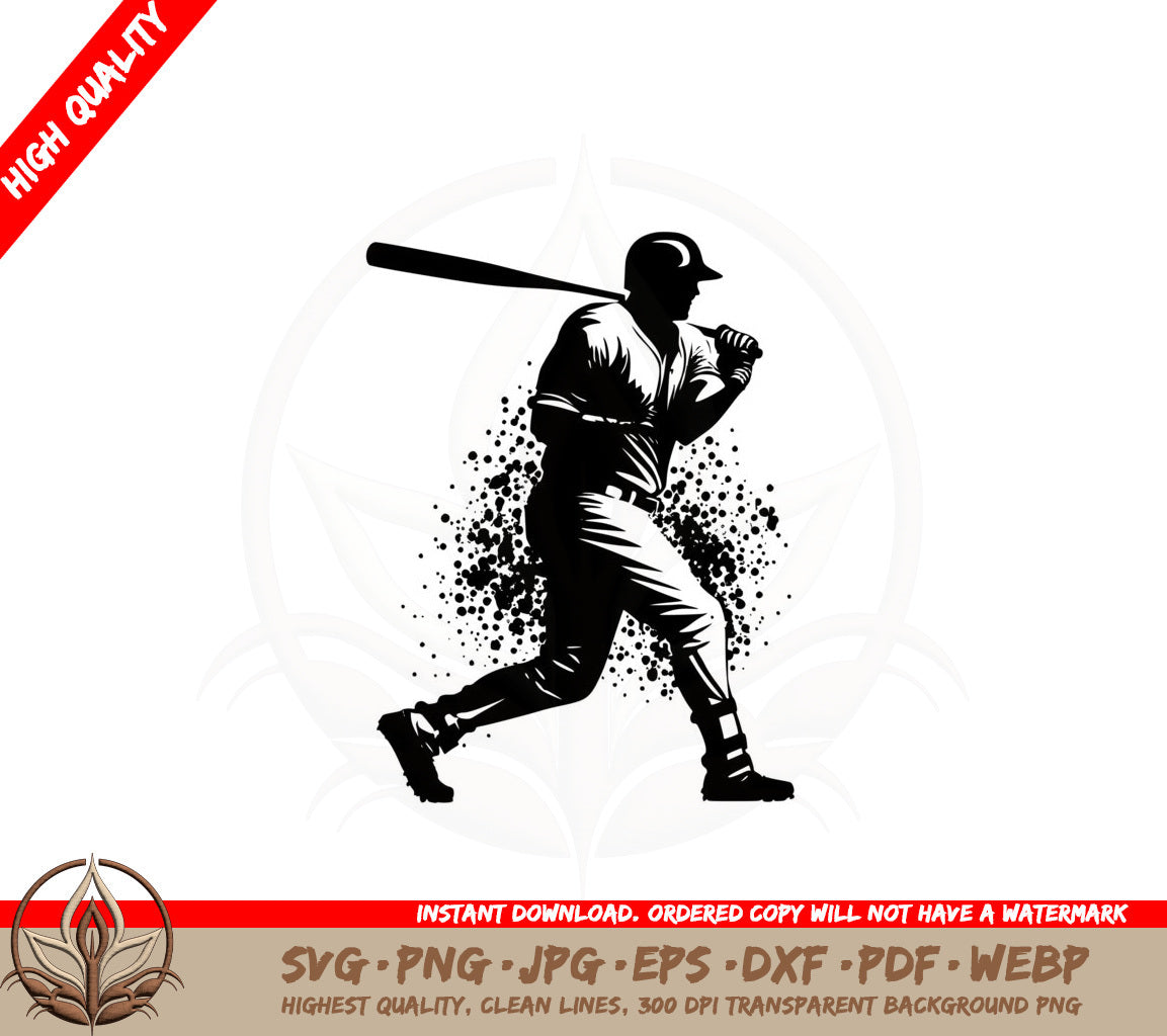 Baseball Player SVG PNG JPG AI PDF DXF EPS and WebP - Digital Download
