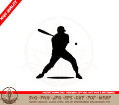 Baseball Swing SVG Cut File Design Download