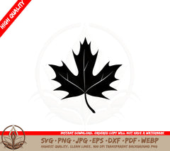 Basic Maple Leaf SVG PNG JPG AI PDF DXF EPS and WebP Digital Download