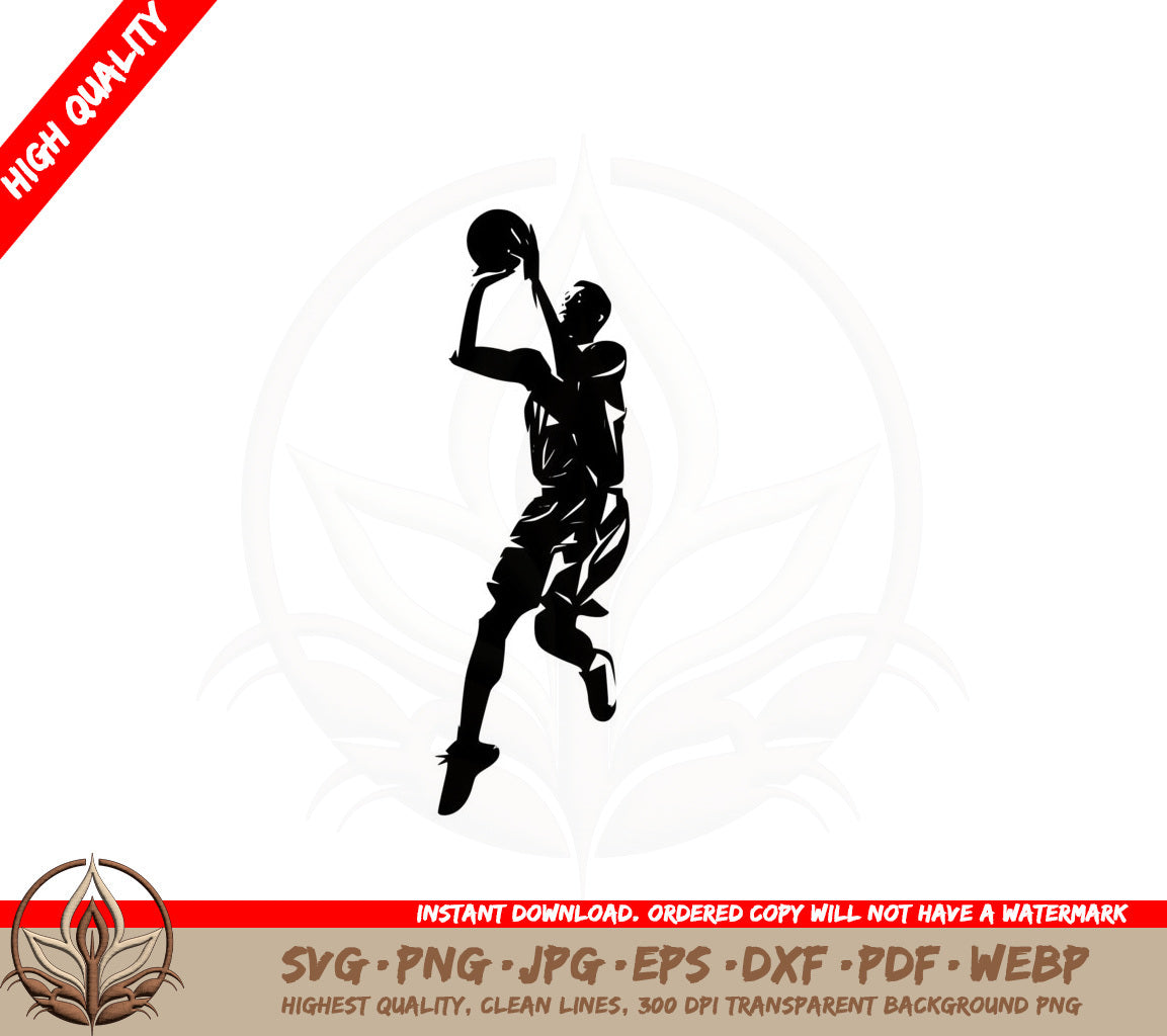 Basketball Jump Shot SVG Cut File Basketball Cut Files for Cricut and Silhouette Basketball SVG PNG JPG AI PDF DXF EPS Webp
