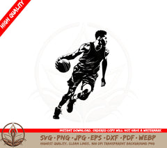 Basketball Player SVG PNG JPG AI PDF DXF EPS and WebP - Digital Download