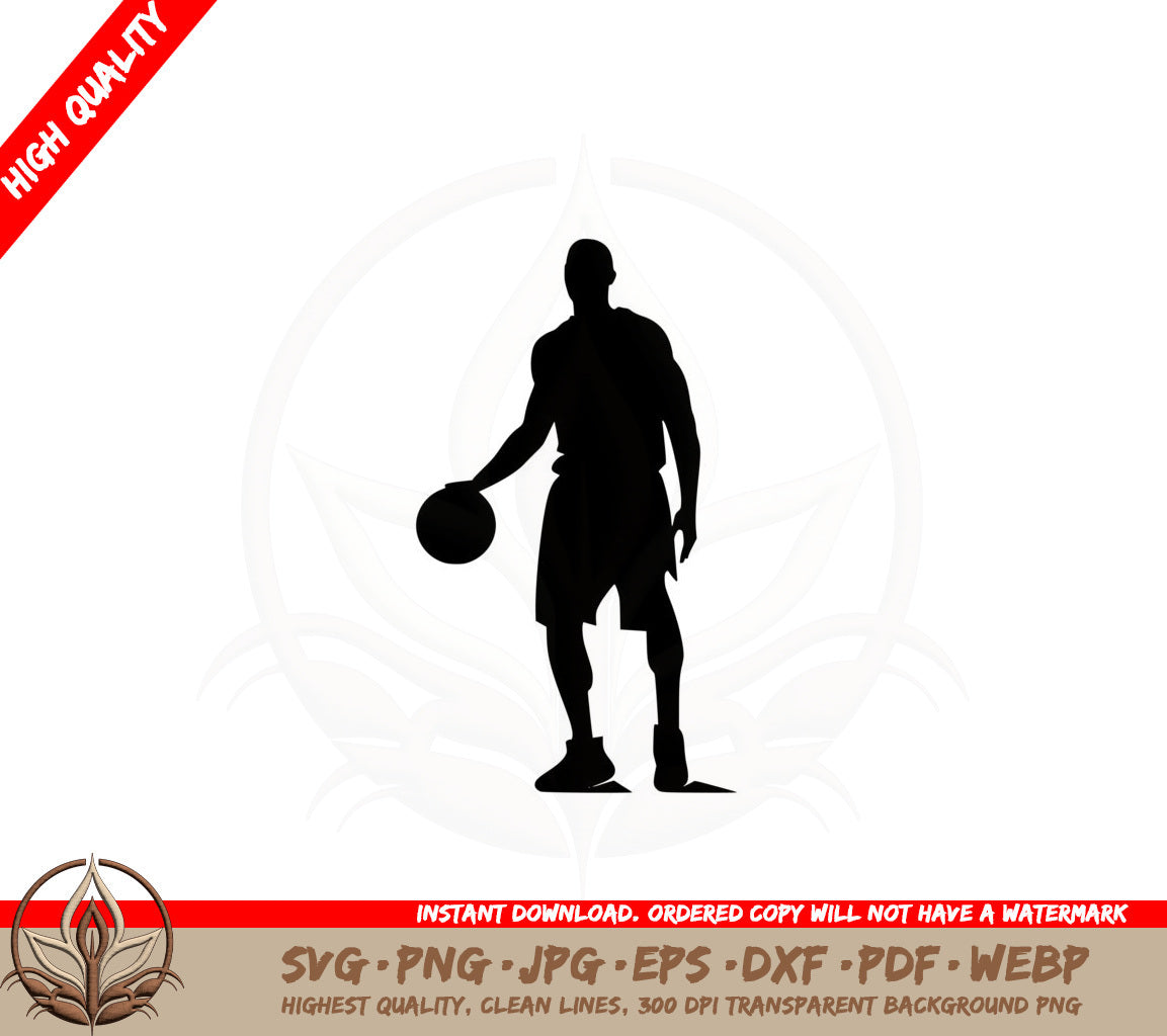 Basketball Player Silhouette SVG PNG JPG AI PDF DXF EPS and WebP - Digital Download