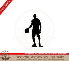 Basketball Player Silhouette SVG PNG JPG AI PDF DXF EPS and WebP - Digital Download