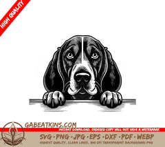 Basset Hound Paws Up - SVG Drawing SVG