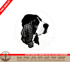 Basset Hound with a Beret SVG PNG JPG AI PDF DXF EPS WebP - Digital Download