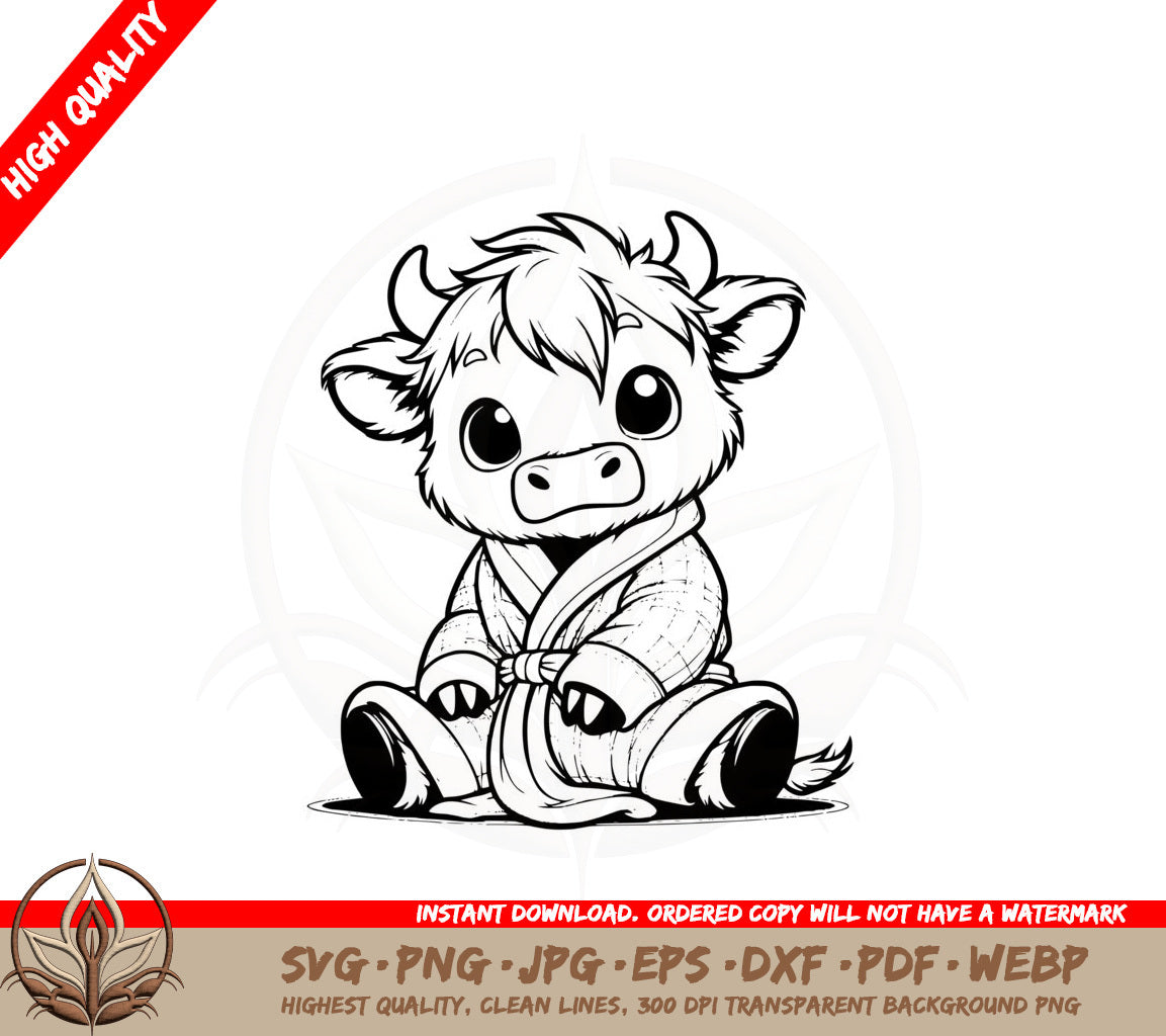 Bathrobe Cow SVG Cut File