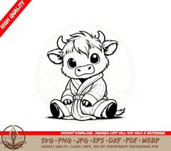 Bathrobe Cow SVG Cut File