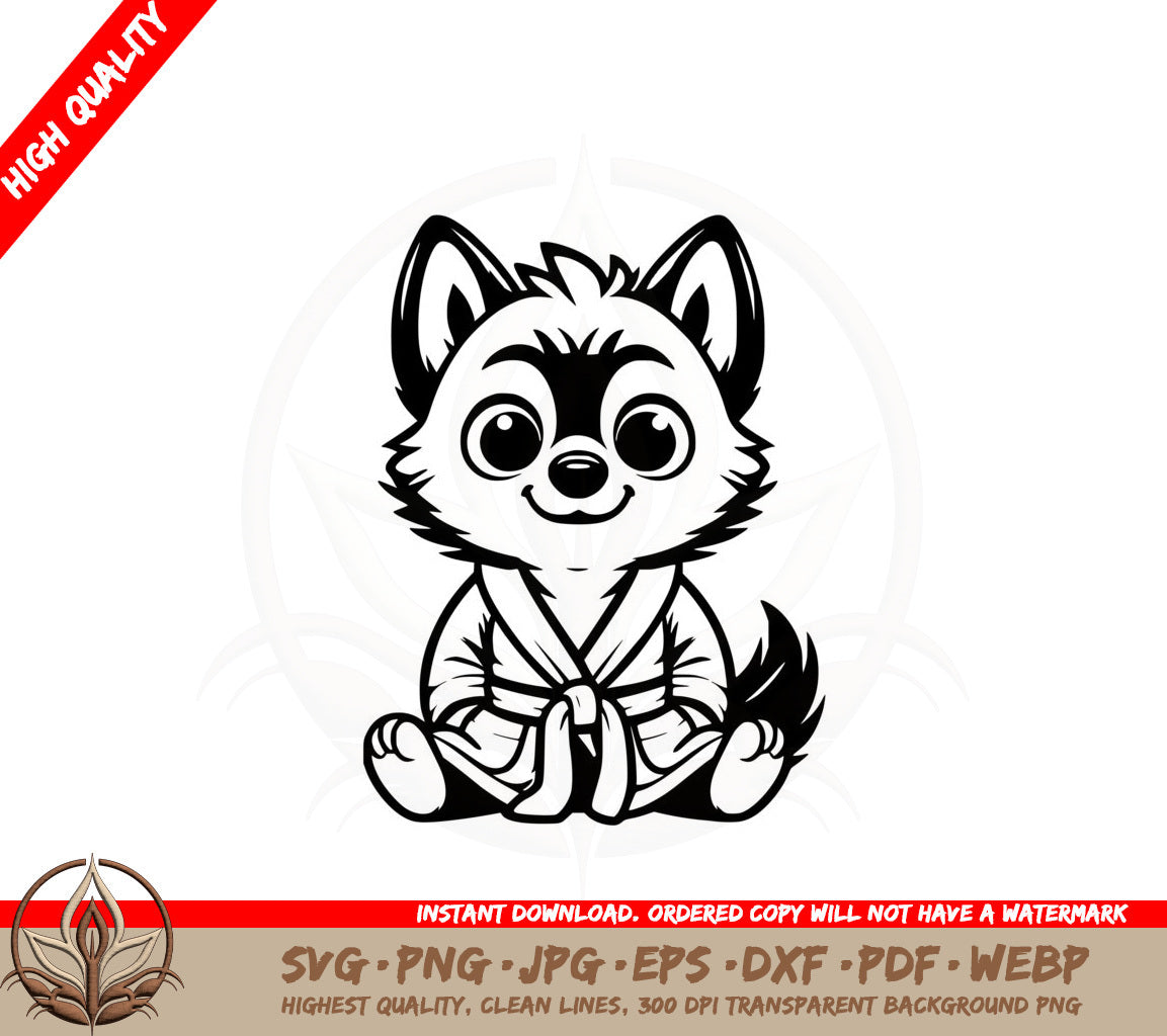 Bathrobe Wolf SVG PNG JPG AI PDF DXF EPS WebP - Digital Download