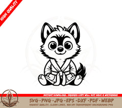 Bathrobe Wolf SVG PNG JPG AI PDF DXF EPS WebP - Digital Download