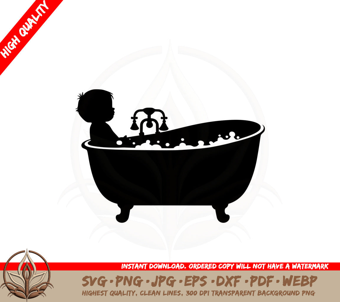 Bathtub SVG Cut File Bathtub Silhouette SVG Bathtub Clipart SVG for Cricut and Silhouette Instant download SVG PNG JPG AI PDF DXF EPS and WebP