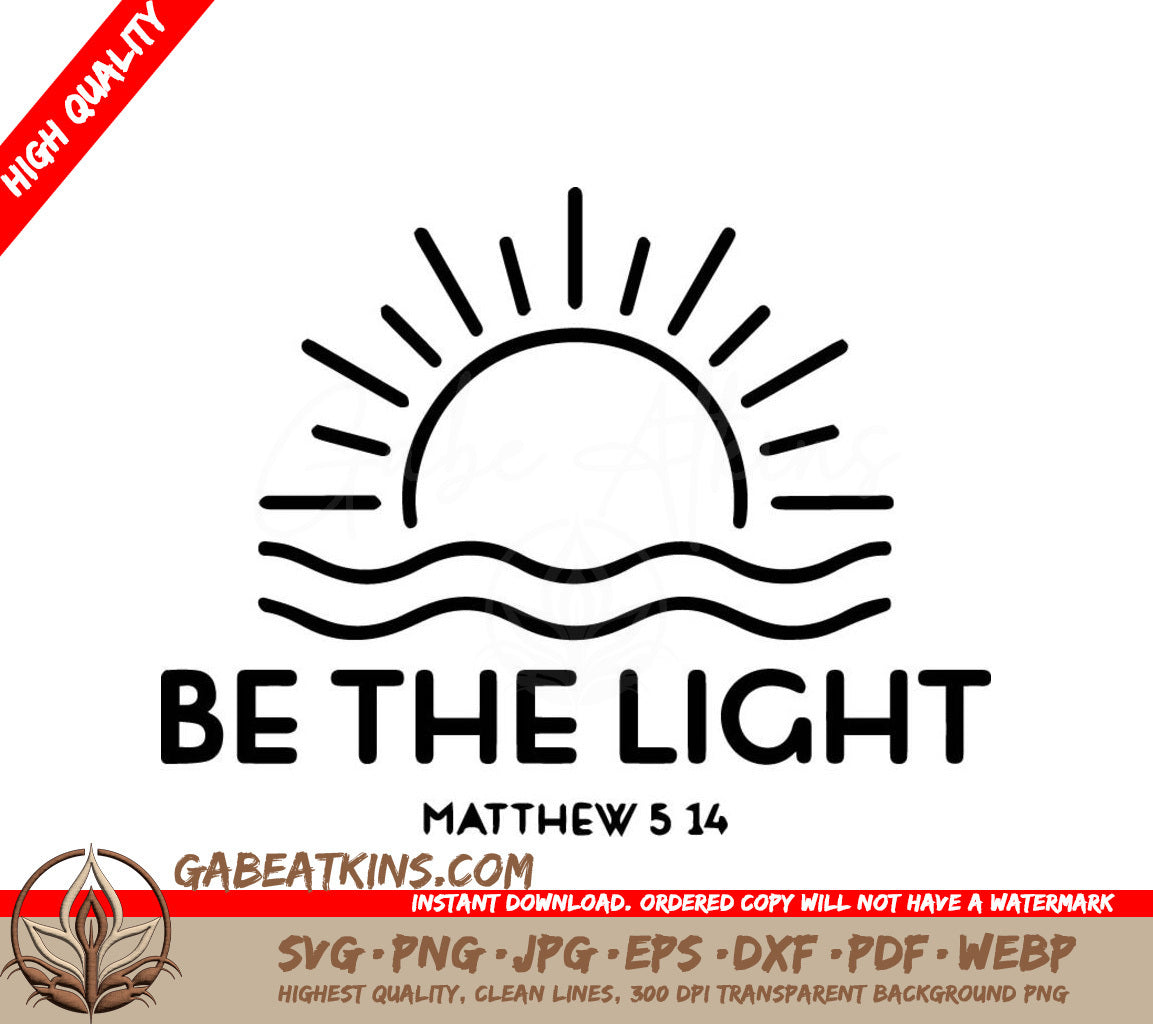 A Black And White Logo That Says Be The Light SVG - Be The Light SVG SVG