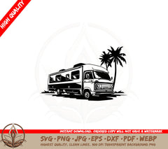 Beach Camper RV SVG Cut File
