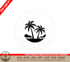 Beach Palm Trees SVG PNG JPG AI PDF DXF EPS and WebP - Digital Download