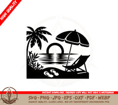 Beach Relaxation SVG PNG JPG AI PDF DXF EPS WebP - Digital Download
