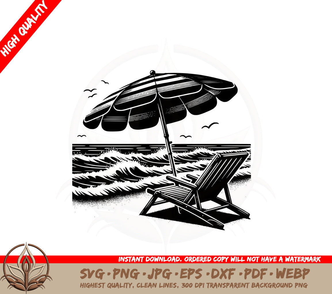 Beach Relaxation Spot SVG PNG JPG AI PDF DXF EPS and WebP Digital Download