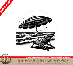 Beach Relaxation Spot SVG PNG JPG AI PDF DXF EPS and WebP Digital Download