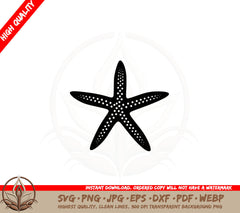 Beach Starfish SVG PNG JPG AI PDF DXF EPS and WebP Digital Download