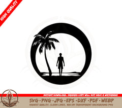 Beach Sunset SVG PNG JPG AI PDF DXF EPS and WebP - Digital Download