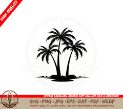 Beachfront Palm Trees SVG PNG JPG AI PDF DXF EPS WebP