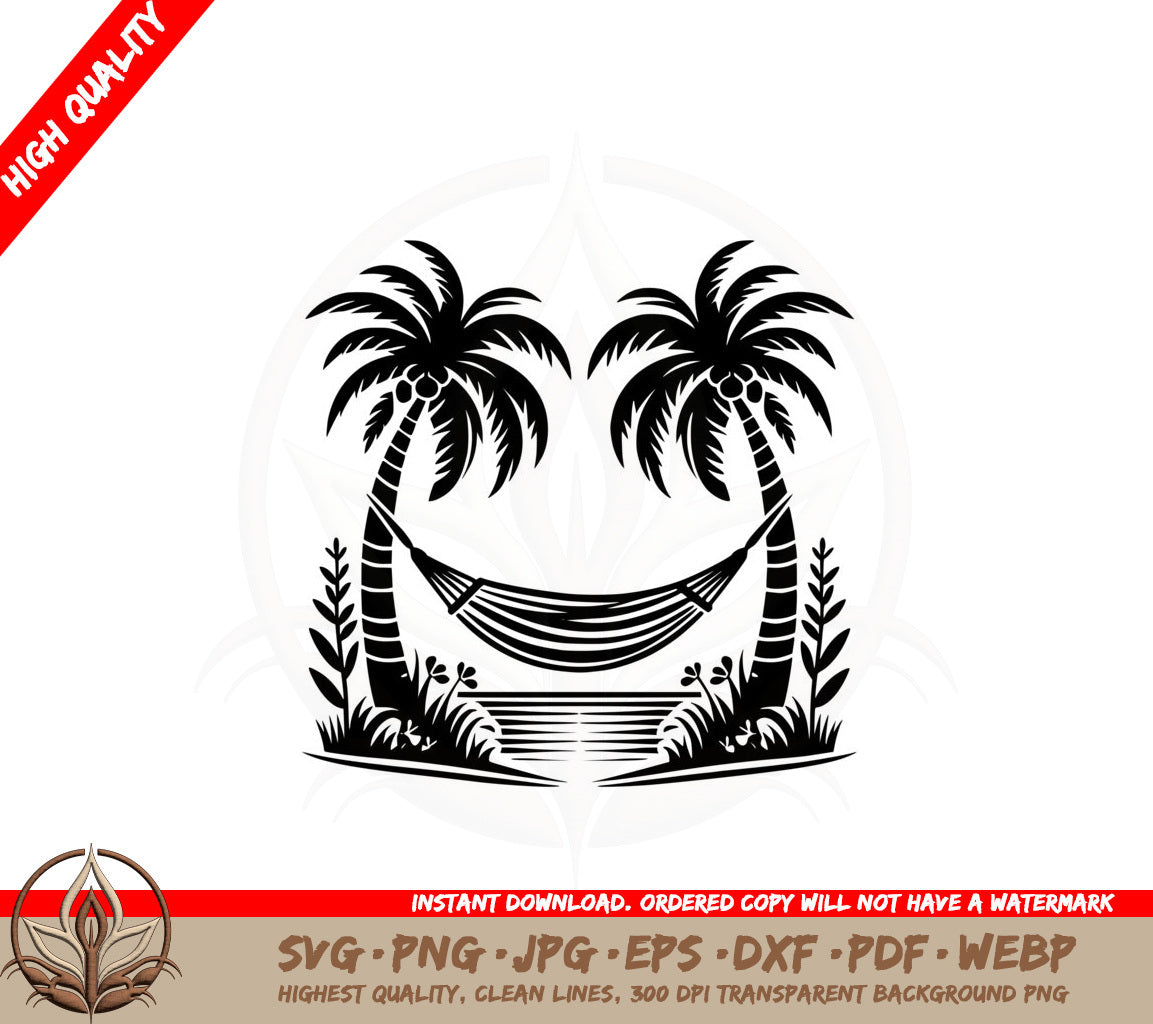 Beachside Hammock SVG Cut File Download
