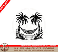 Beachside Hammock SVG Cut File Download