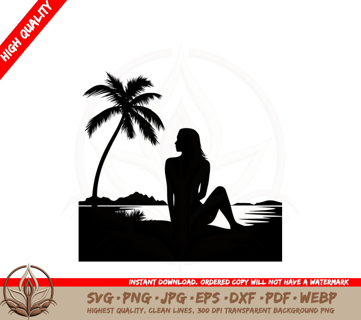 Beachside Solitude SVG PNG JPG AI PDF DXF EPS and WebP Digital Download