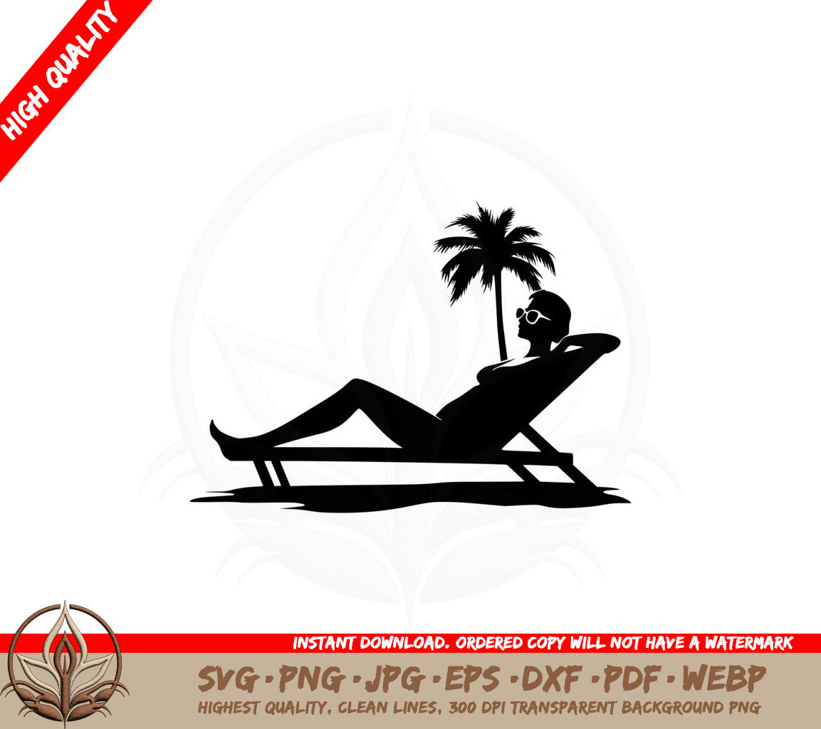 Beachside Sunbather SVG Cut File