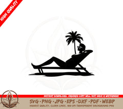 Beachside Sunbather SVG Cut File