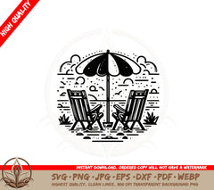 Beachside Tranquility SVG PNG JPG AI PDF DXF EPS and WebP Digital Download