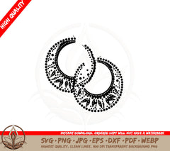 Beaded Hoop Earrings SVG Cut File for Cricut Silhouette and more - Digital Download