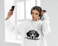 Beagle Peeking Over Wall SVG - Dog Illustration SVG