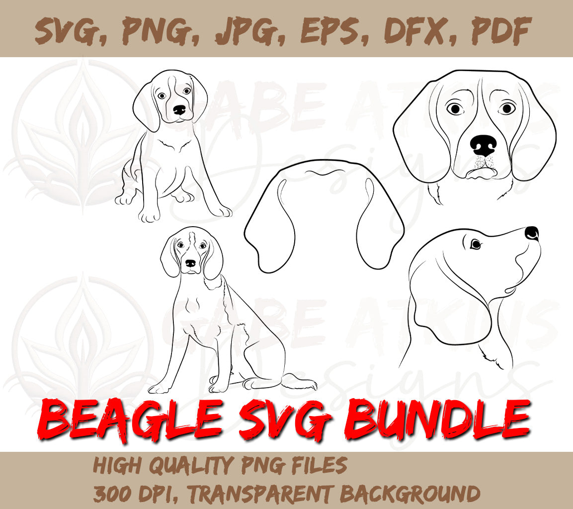 Beagle Dog SVG Silhouette Outlines Clipart Bundle | Vector Graphics | | SVG, PNG, EPS, DFX, JPG, PDF, WEBP Instant Download Digital File