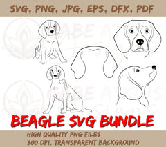 Beagle Dog SVG Silhouette Outlines Clipart Bundle | Vector Graphics | | SVG, PNG, EPS, DFX, JPG, PDF, WEBP Instant Download Digital File