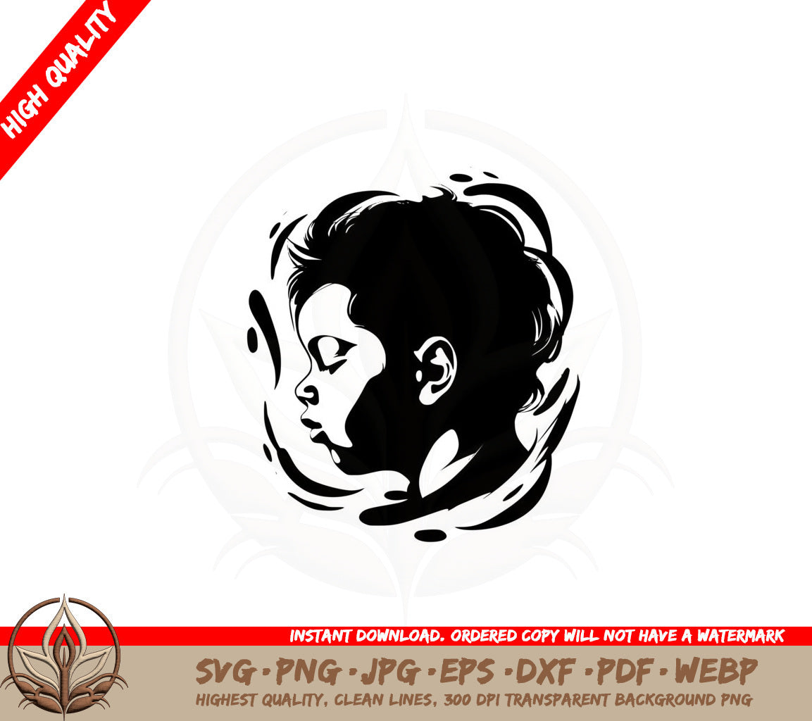 Beaming Abstract Child SVG