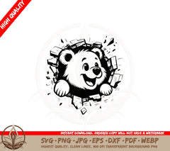 Bear Breakout SVG Cut File - Digital Download