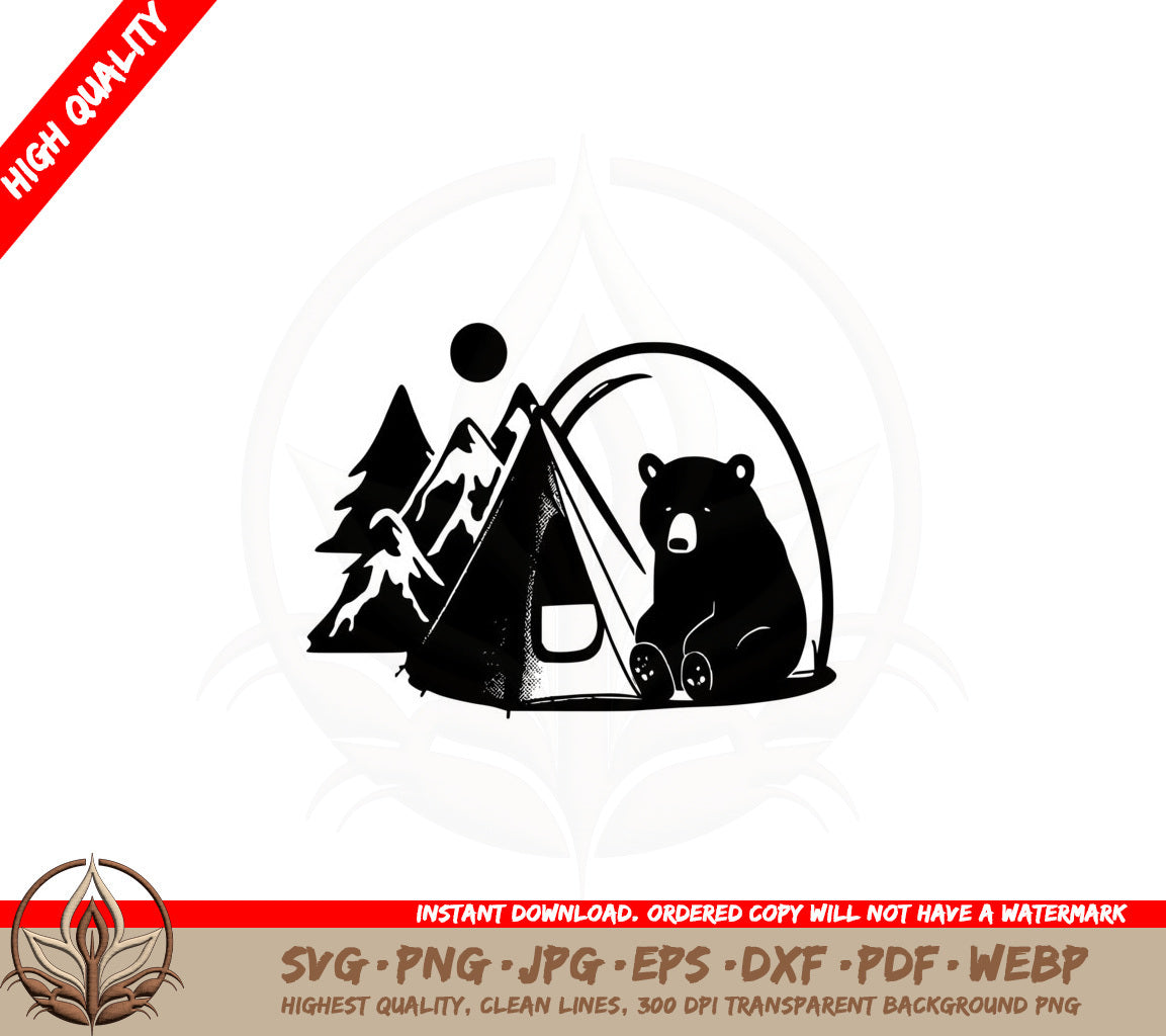 Bear Camping SVG - Digital Download