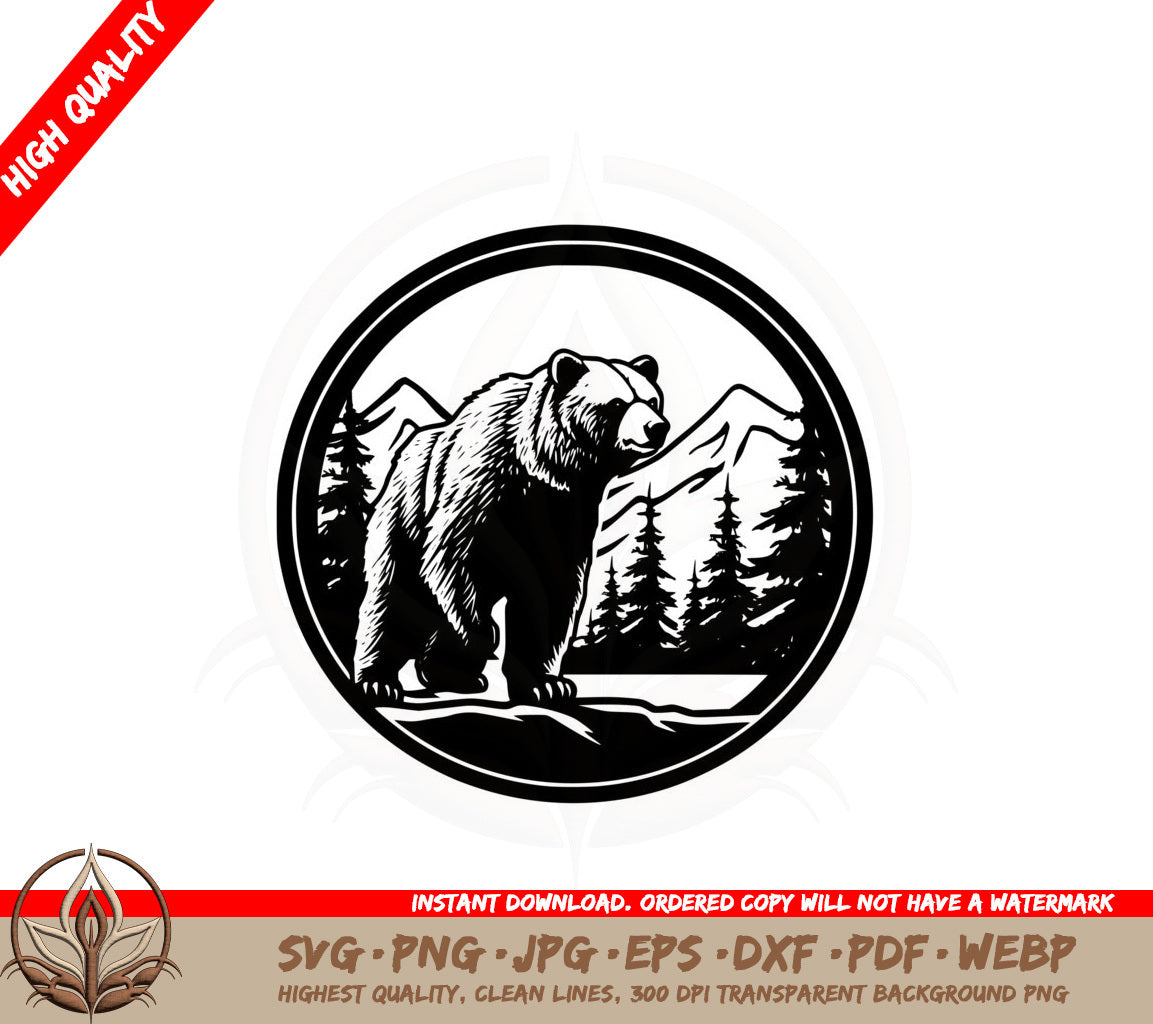 Bear Hunting at River SVG