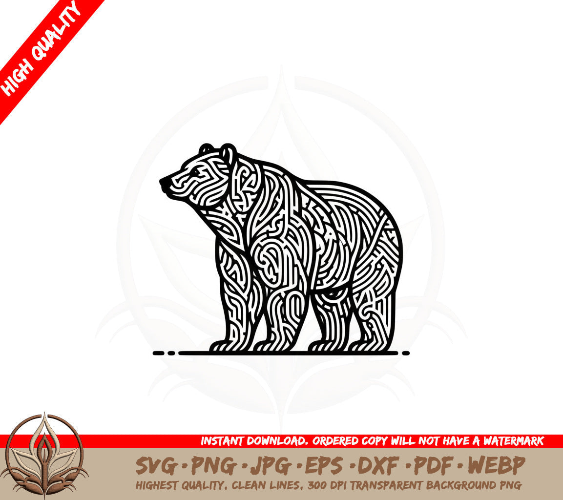 Bear Maze - Digital Download SVG